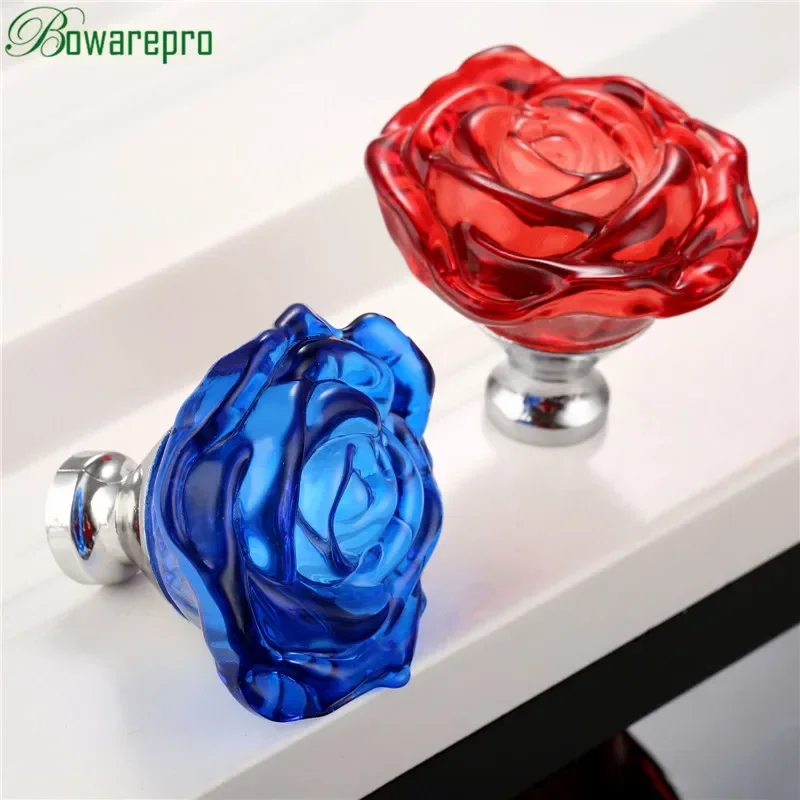 Furniture Hardware Manufacturer - Bowarepro 50MM 크리스탈 로즈 유리 손잡이