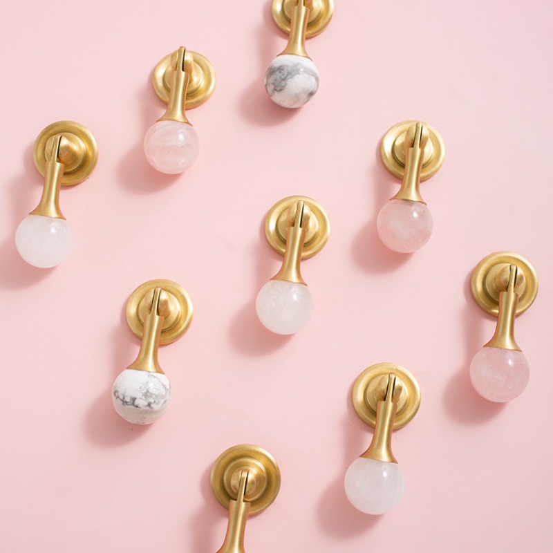 화이트 크리스탈 볼+황동 가구 손잡이 찬장 서랍 손잡이 - Furniture Hardware Drop Pulls 리뷰 및 가격