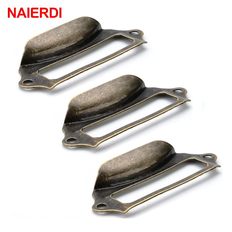 10pcs NAIERDI 골동품 핸들 상자 레이블 레트 - Furniture Hardware Names 리뷰 및 가격
